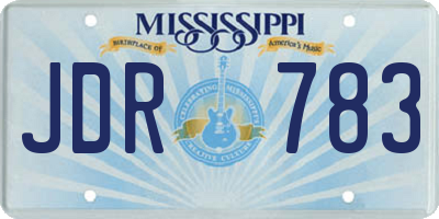 MS license plate JDR783