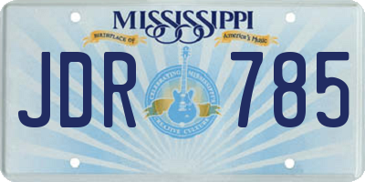 MS license plate JDR785
