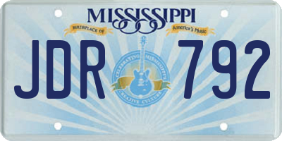MS license plate JDR792