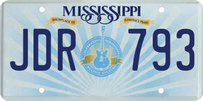 MS license plate JDR793