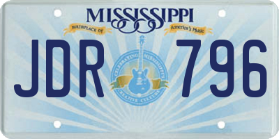 MS license plate JDR796