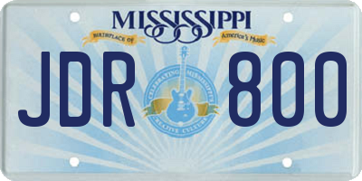 MS license plate JDR800