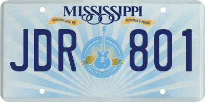 MS license plate JDR801