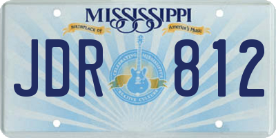 MS license plate JDR812