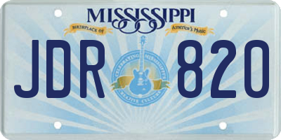 MS license plate JDR820