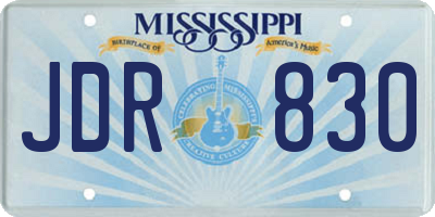 MS license plate JDR830