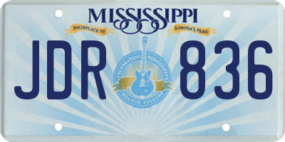 MS license plate JDR836