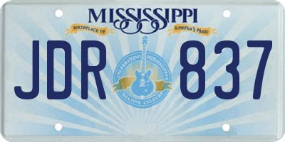 MS license plate JDR837