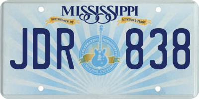 MS license plate JDR838