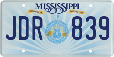 MS license plate JDR839