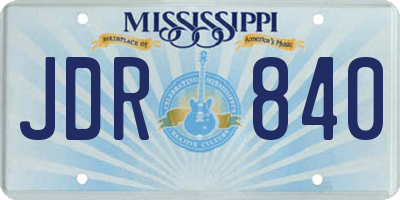 MS license plate JDR840