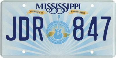 MS license plate JDR847