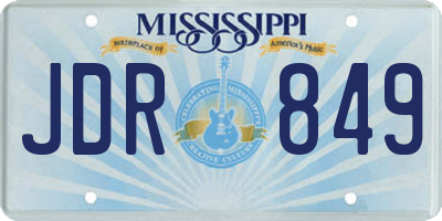 MS license plate JDR849