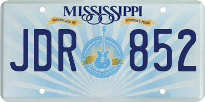 MS license plate JDR852