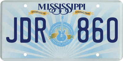 MS license plate JDR860