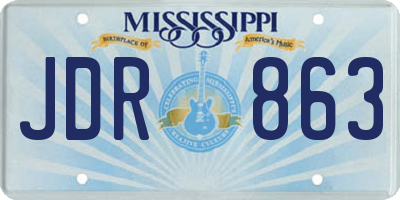 MS license plate JDR863