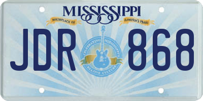 MS license plate JDR868