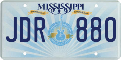 MS license plate JDR880