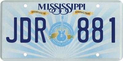 MS license plate JDR881