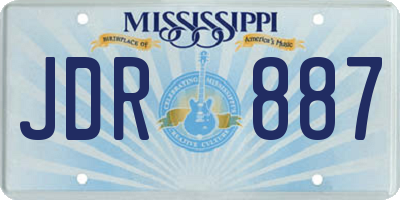 MS license plate JDR887