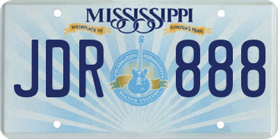 MS license plate JDR888