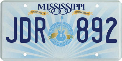 MS license plate JDR892