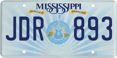 MS license plate JDR893