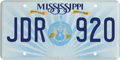 MS license plate JDR920