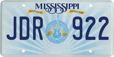 MS license plate JDR922
