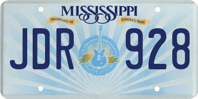 MS license plate JDR928