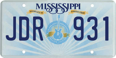 MS license plate JDR931