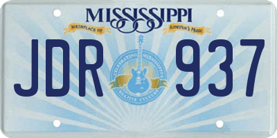 MS license plate JDR937