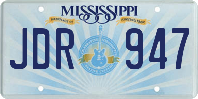 MS license plate JDR947