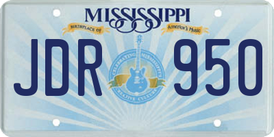 MS license plate JDR950