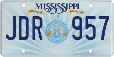 MS license plate JDR957