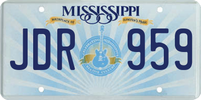 MS license plate JDR959