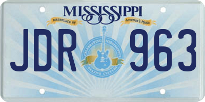 MS license plate JDR963