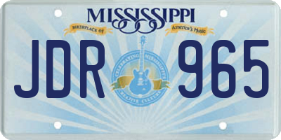 MS license plate JDR965
