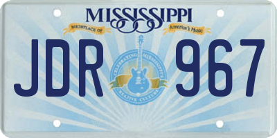 MS license plate JDR967