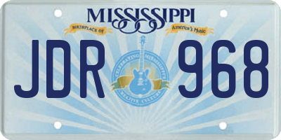 MS license plate JDR968