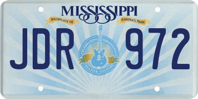 MS license plate JDR972