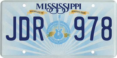 MS license plate JDR978