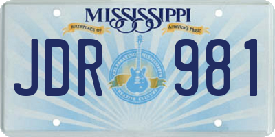 MS license plate JDR981