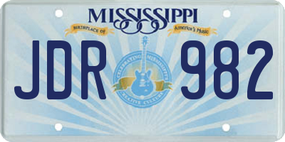 MS license plate JDR982