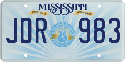MS license plate JDR983