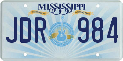 MS license plate JDR984