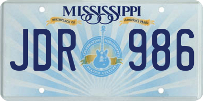 MS license plate JDR986