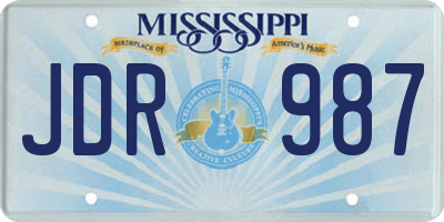 MS license plate JDR987