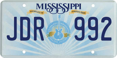 MS license plate JDR992