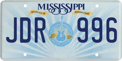 MS license plate JDR996